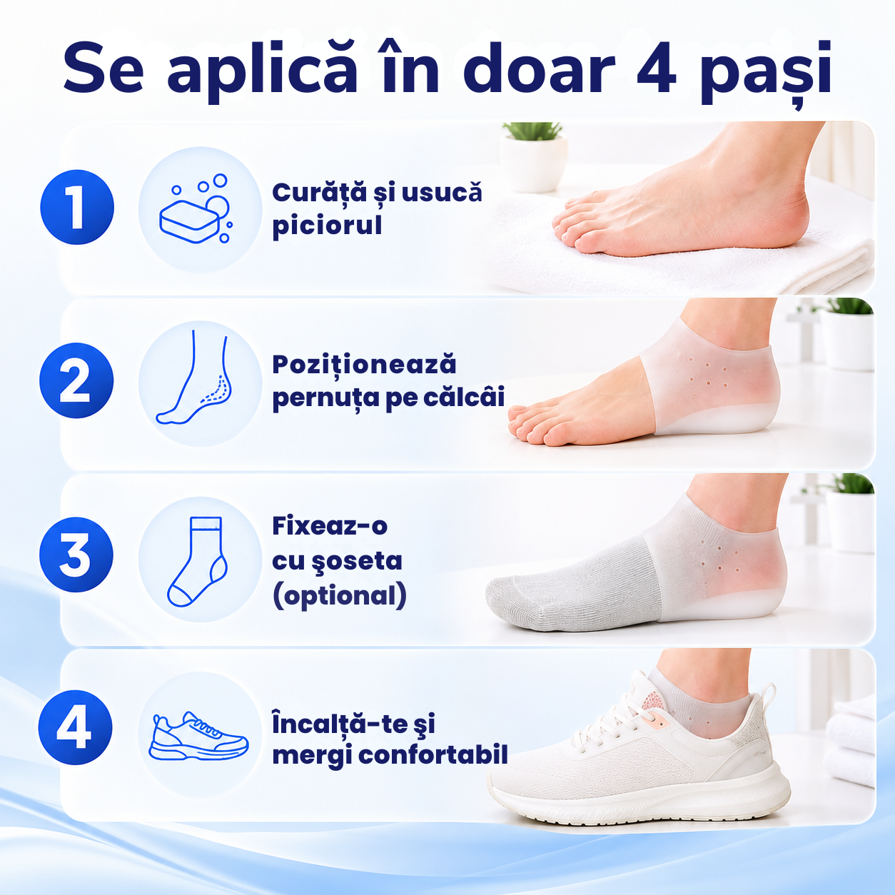 Pernuțe din Silicon Respirabile pentru Călcâi